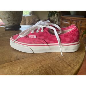 Vans Pink Checkered Athletic Shoes